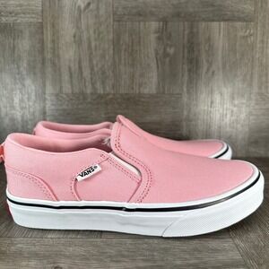 Vans Slip-On Kids Size 3 Pink Canvas Classic Skate Sneakers NEW 721356